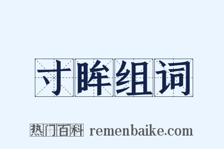 寸眸组词是什么意思的图片